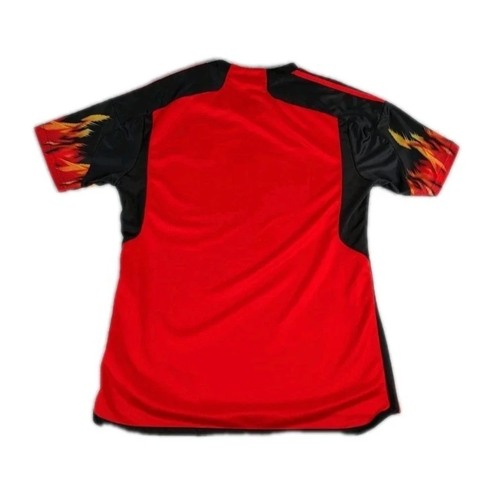 Adidas Belgium 2022-23 World Cup Flaming Shorts Sleeve Soccer Jersey Mens LG - Picture 2 of 12